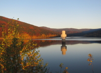 Talsperre Frauenau im Herbst - Bayerischer Wald in der Nähe der Ferienwohnung FeWo Moosau in D-94258 Frauenau © Gine Selle, Frauenau